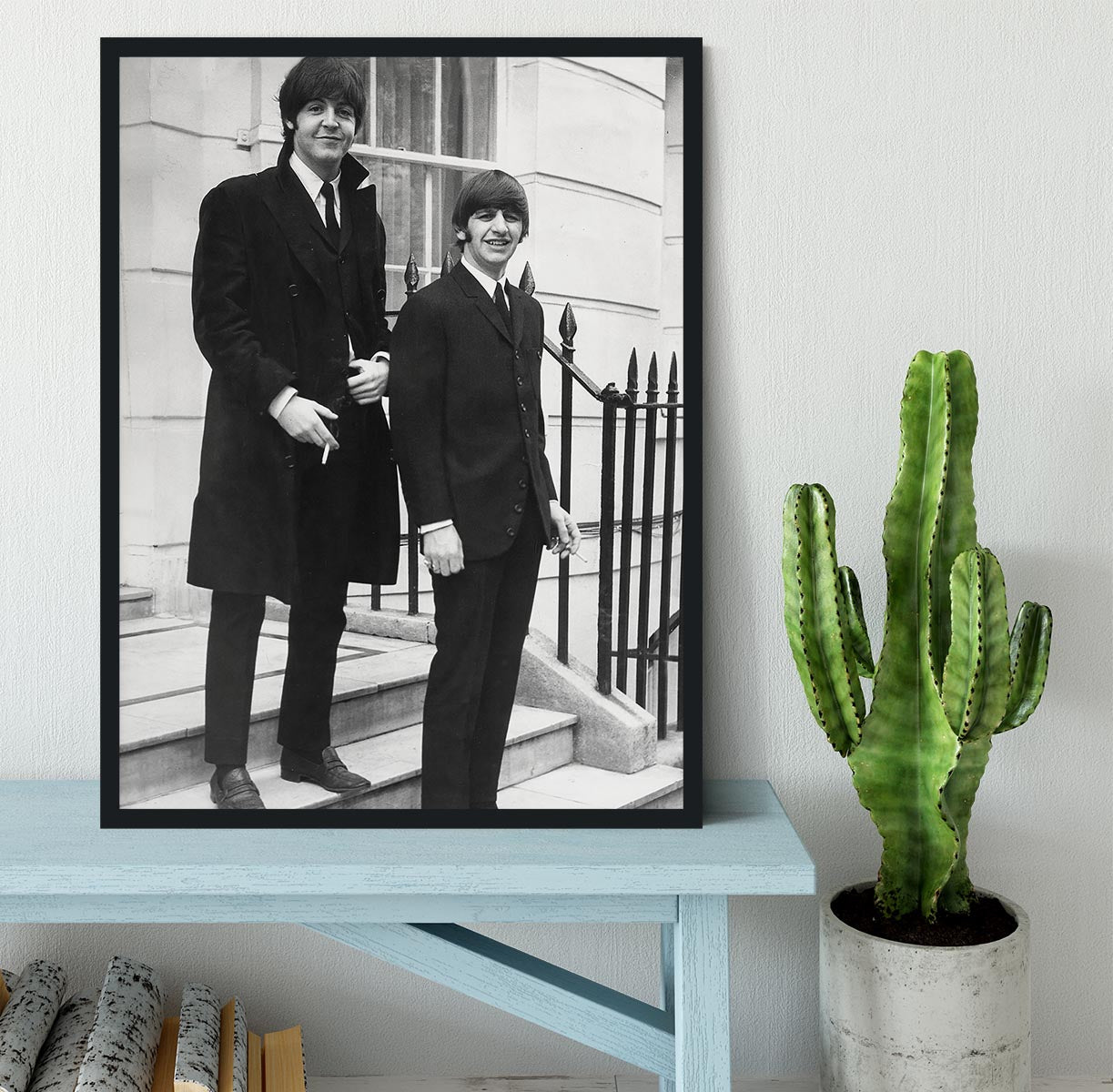 Paul McCartney and Ringo Starr going to collect their MBEs Framed Print - Canvas Art Rocks - 2