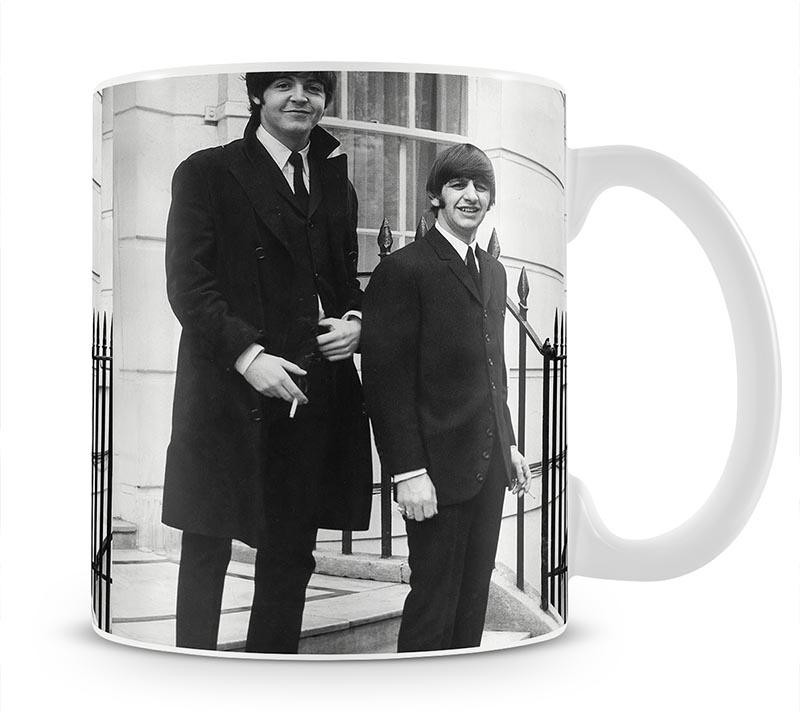 Paul McCartney and Ringo Starr going to collect their MBEs Mug - Canvas Art Rocks - 1