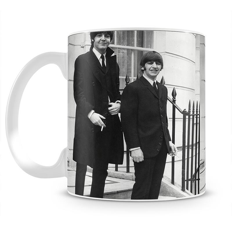 Paul McCartney and Ringo Starr going to collect their MBEs Mug - Canvas Art Rocks - 2