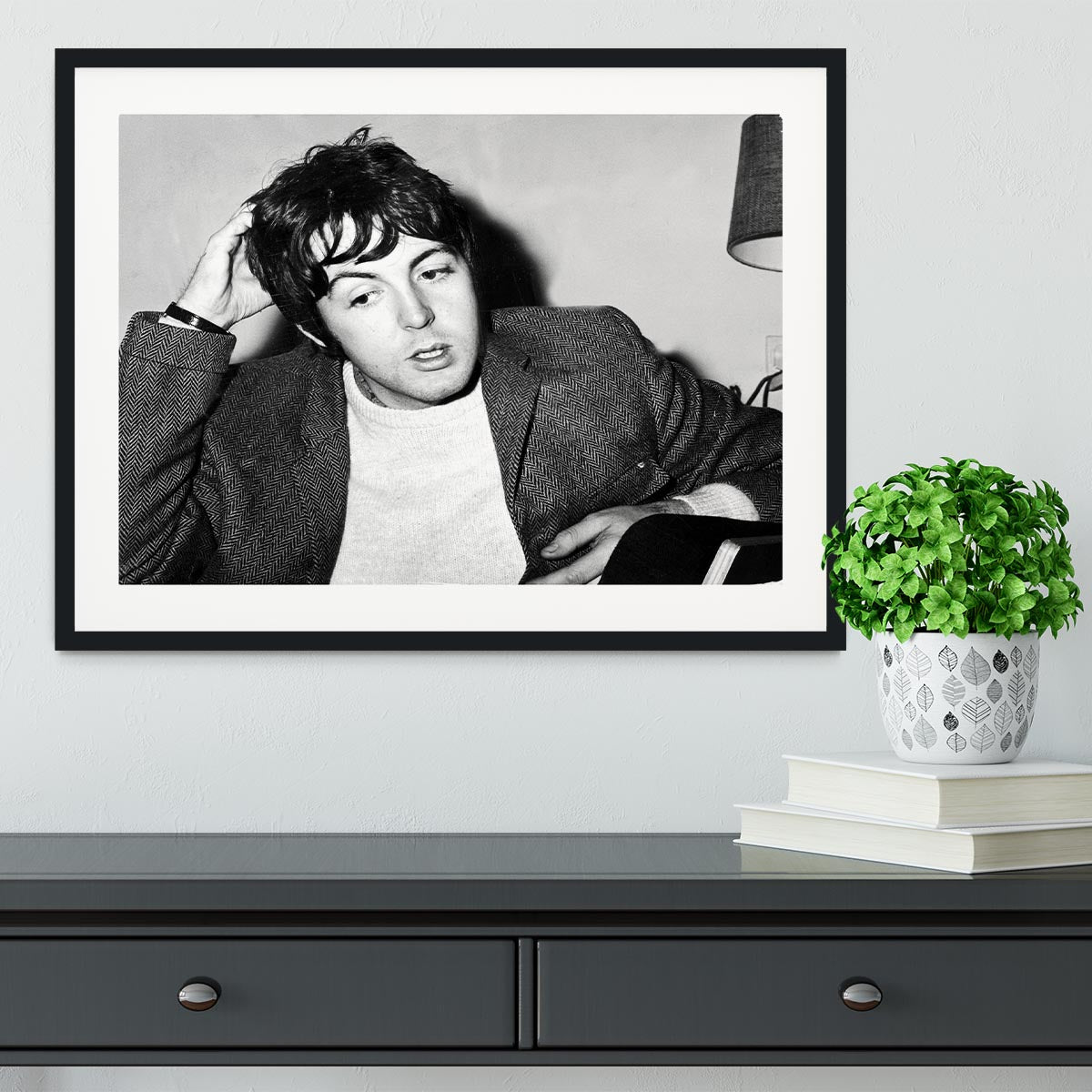 Paul McCartney being interviewed Framed Print - Canvas Art Rocks - 1