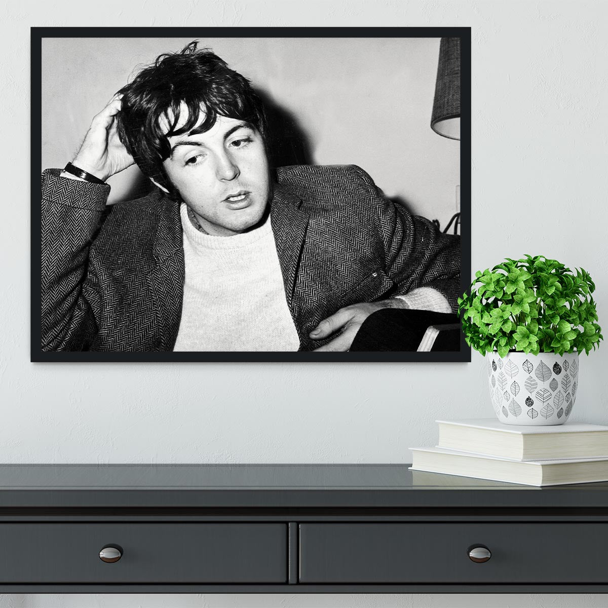Paul McCartney being interviewed Framed Print - Canvas Art Rocks - 2