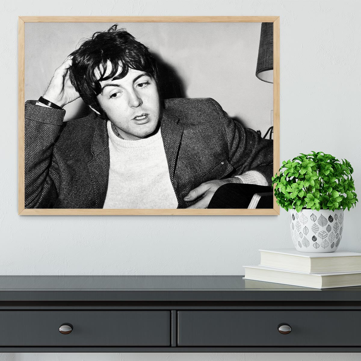 Paul McCartney being interviewed Framed Print - Canvas Art Rocks - 4