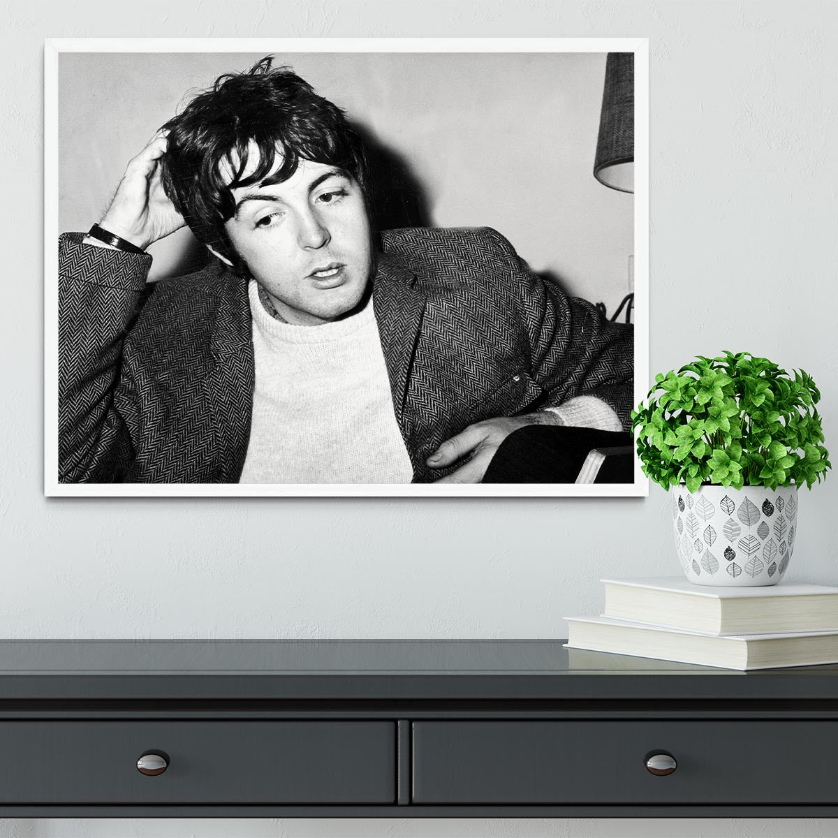 Paul McCartney being interviewed Framed Print - Canvas Art Rocks -6