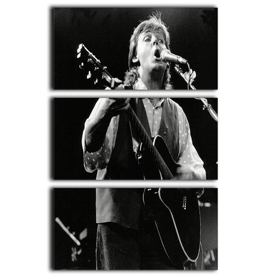 Paul McCartney on stage in 1989 3 Split Panel Canvas Print - Canvas Art Rocks - 1