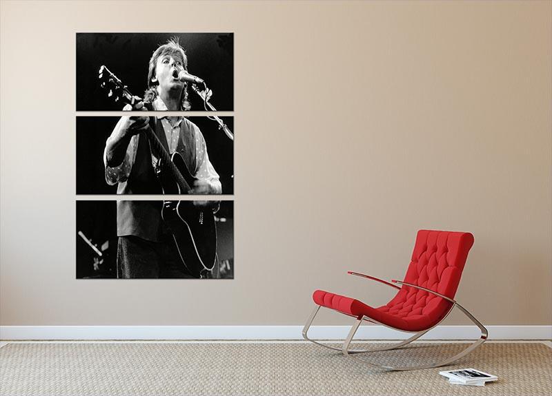 Paul McCartney on stage in 1989 3 Split Panel Canvas Print - Canvas Art Rocks - 2