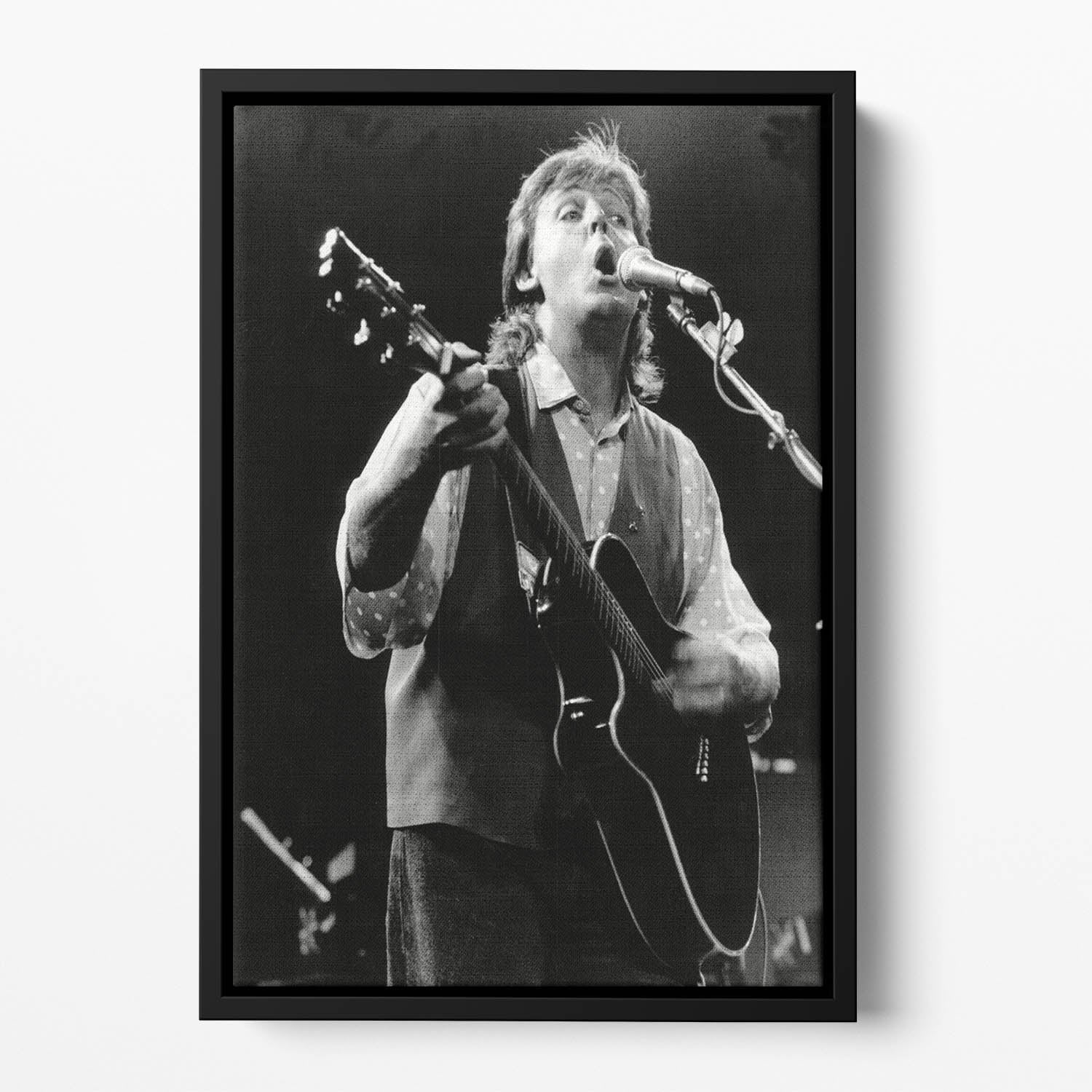 Paul McCartney on stage in 1989 Floating Framed Canvas