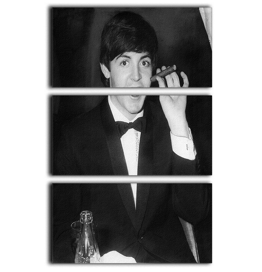Paul McCartney with a cigar 3 Split Panel Canvas Print - Canvas Art Rocks - 1