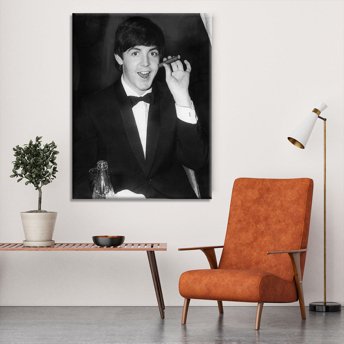 Paul McCartney with a cigar Canvas Print or Poster - Canvas Art Rocks - 6
