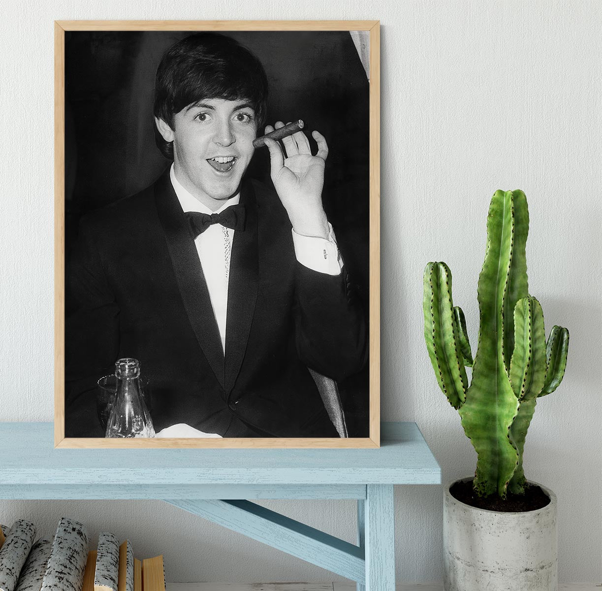 Paul McCartney with a cigar Framed Print - Canvas Art Rocks - 4
