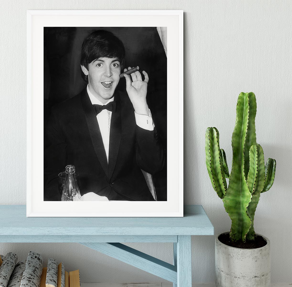 Paul McCartney with a cigar Framed Print - Canvas Art Rocks - 5