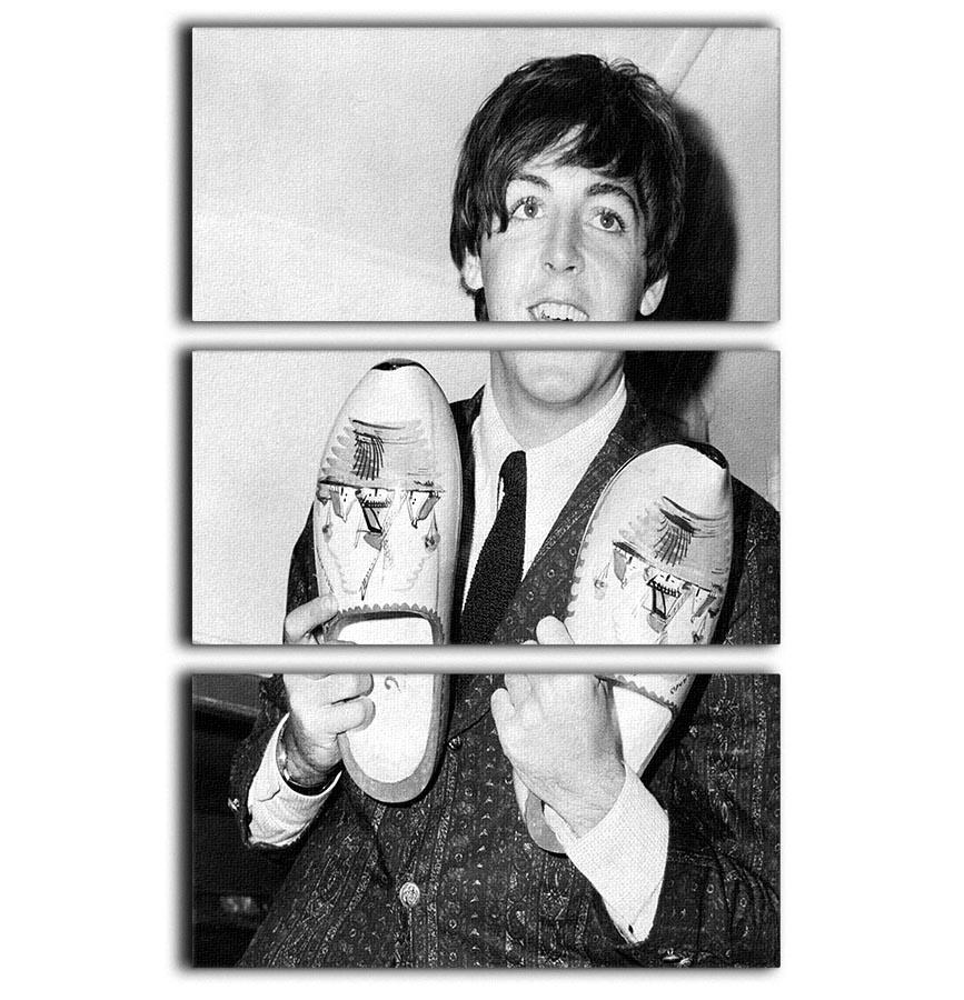 Paul McCartney with a pair of clogs 3 Split Panel Canvas Print - Canvas Art Rocks - 1