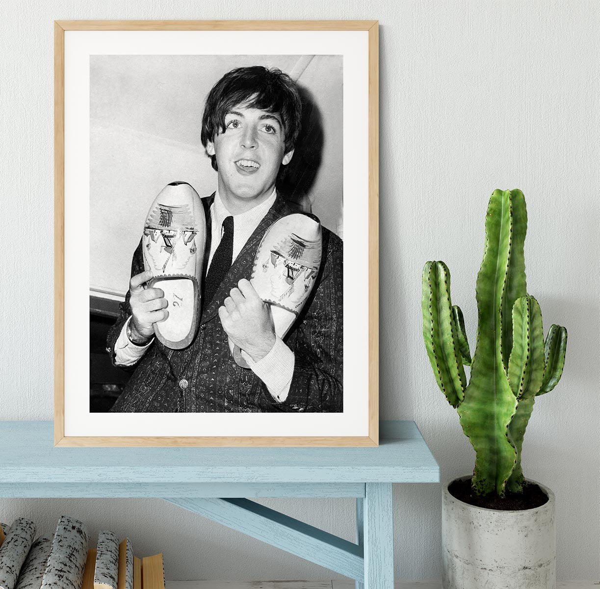 Paul McCartney with a pair of clogs Framed Print - Canvas Art Rocks - 3