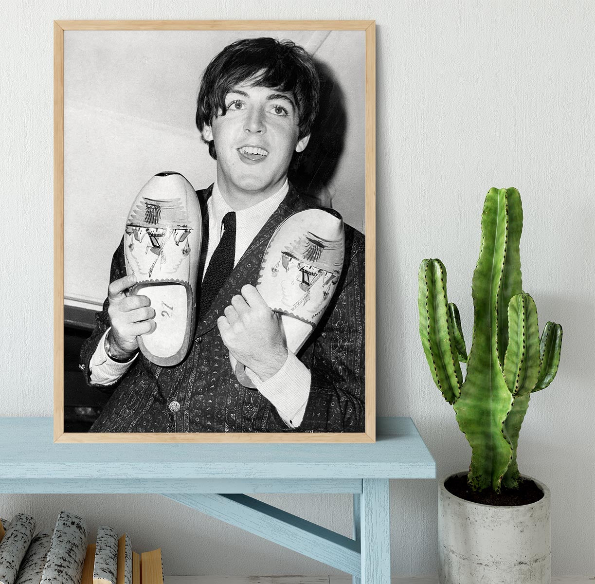 Paul McCartney with a pair of clogs Framed Print - Canvas Art Rocks - 4