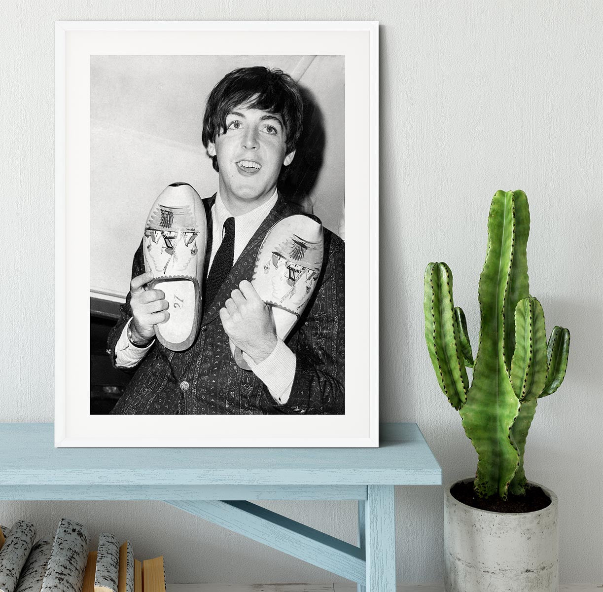 Paul McCartney with a pair of clogs Framed Print - Canvas Art Rocks - 5