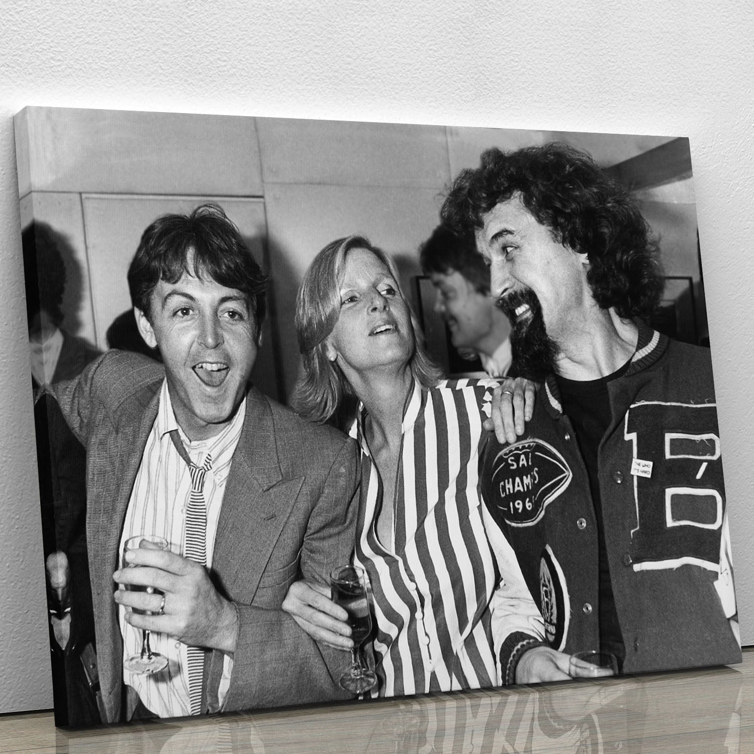 Paul and Linda McCartney with Billy Connolly Canvas Print or Poster - Canvas Art Rocks - 1