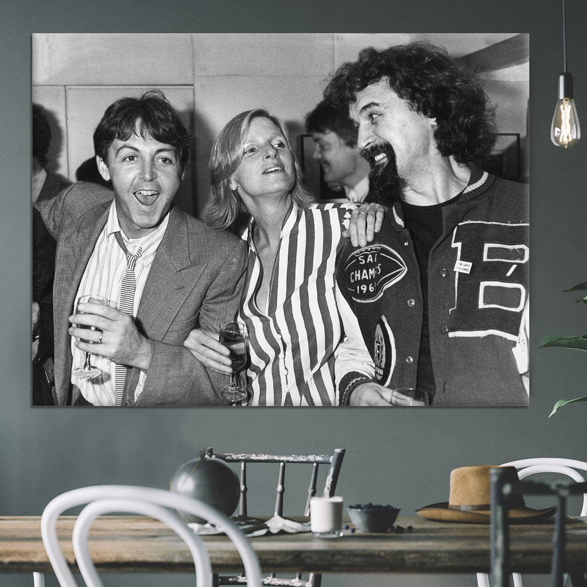 Paul and Linda McCartney with Billy Connolly Canvas Print or Poster - Canvas Art Rocks - 3