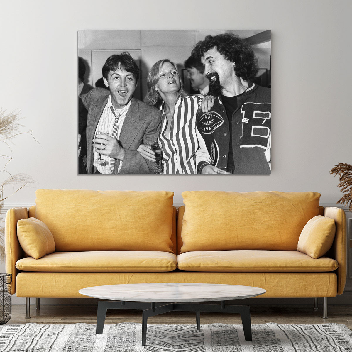 Paul and Linda McCartney with Billy Connolly Canvas Print or Poster - Canvas Art Rocks - 4