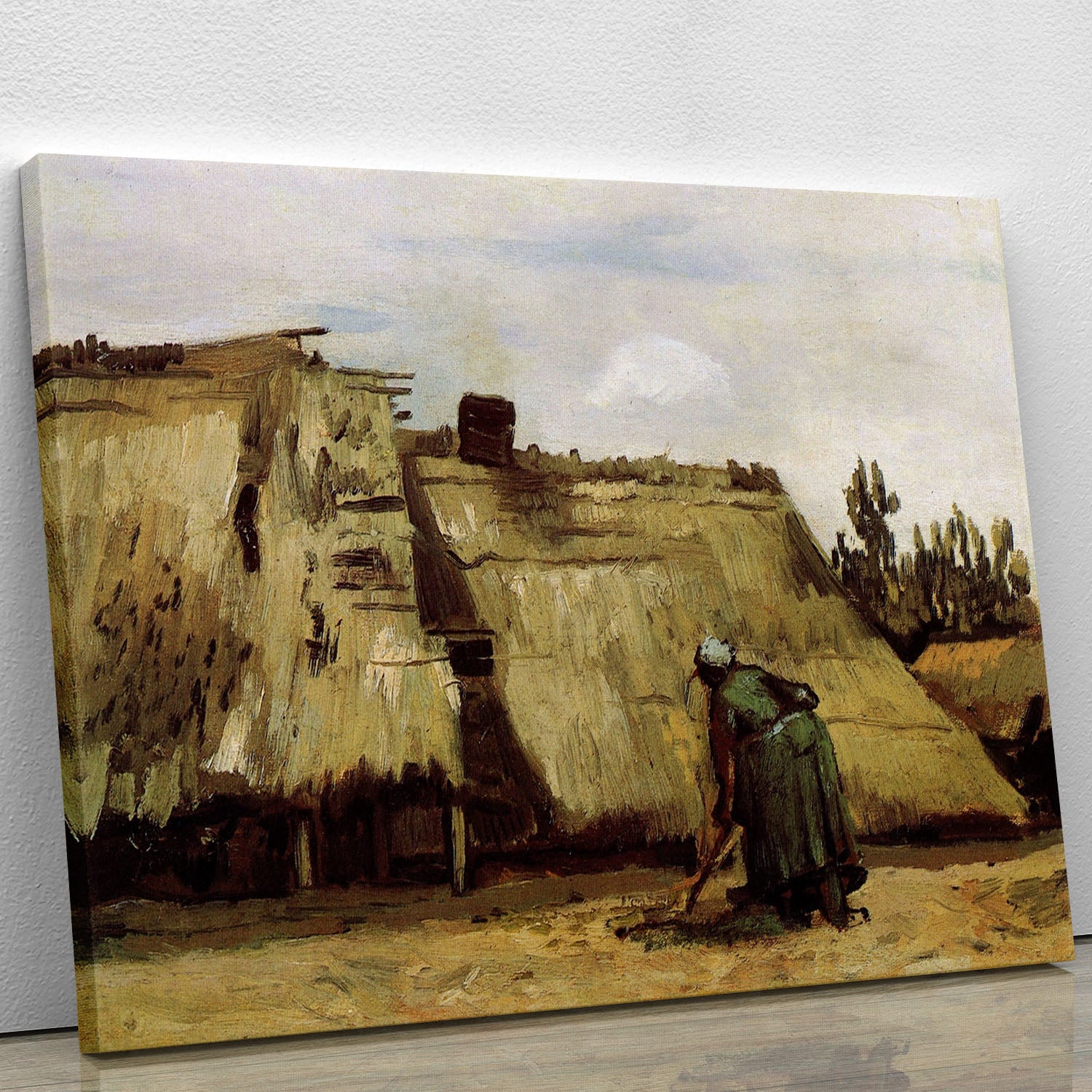 Peasant Woman Digging in Front of Her Cottage by Van Gogh Canvas Print or Poster - Canvas Art Rocks - 1