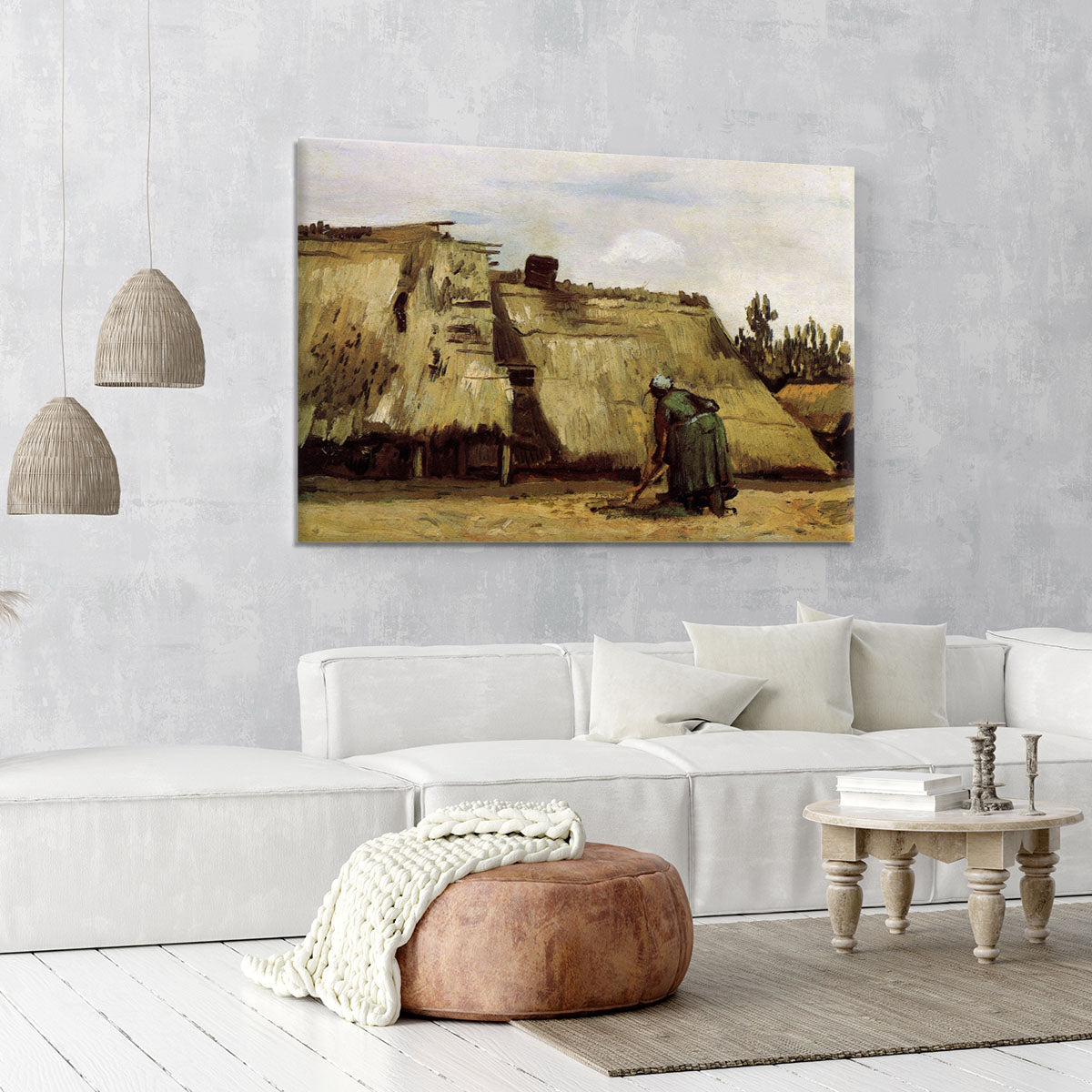 Peasant Woman Digging in Front of Her Cottage by Van Gogh Canvas Print or Poster - Canvas Art Rocks - 6