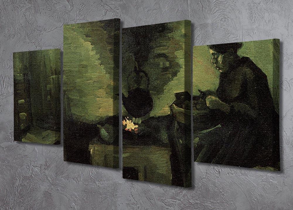 Peasant Woman by the Fireplace by Van Gogh 4 Split Panel Canvas - Canvas Art Rocks - 2