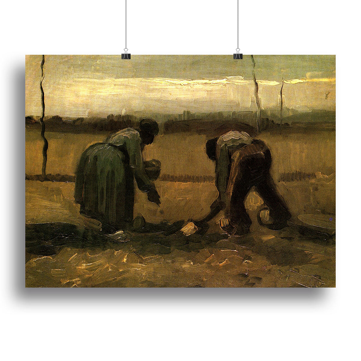Peasant and Peasant Woman Planting Potatoes by Van Gogh Canvas Print or Poster - Canvas Art Rocks - 2