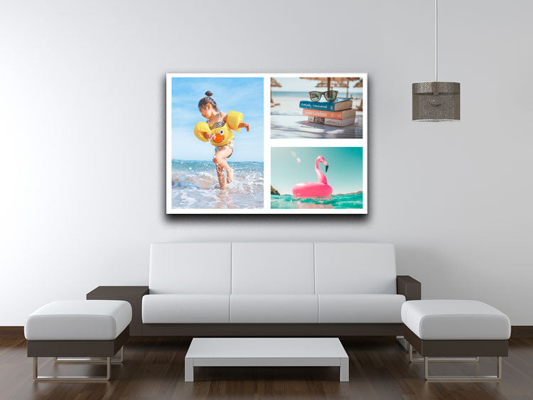 Personalised 3 Photo Collage Canvas - Landscape