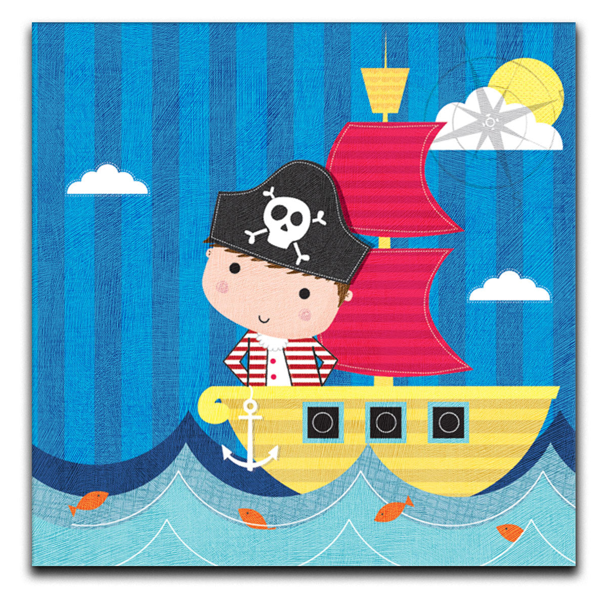 Personalised Children's Pirate Ship Boys Canvas Print - Canvas Art Rocks