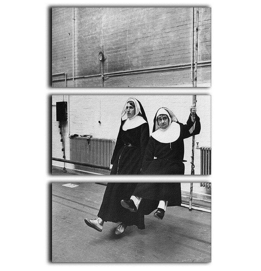 Peter Cook and Dudley Moore dressed as nuns 3 Split Panel Canvas Print - Canvas Art Rocks - 1