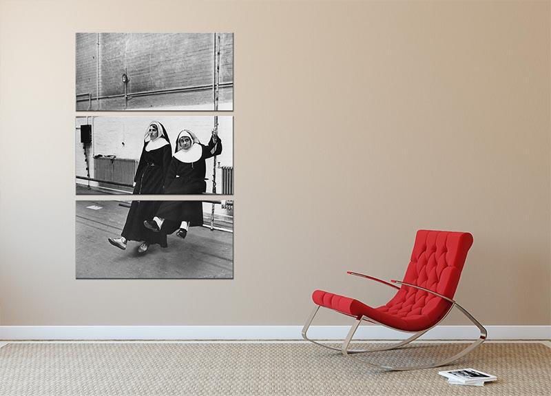 Peter Cook and Dudley Moore dressed as nuns 3 Split Panel Canvas Print - Canvas Art Rocks - 2