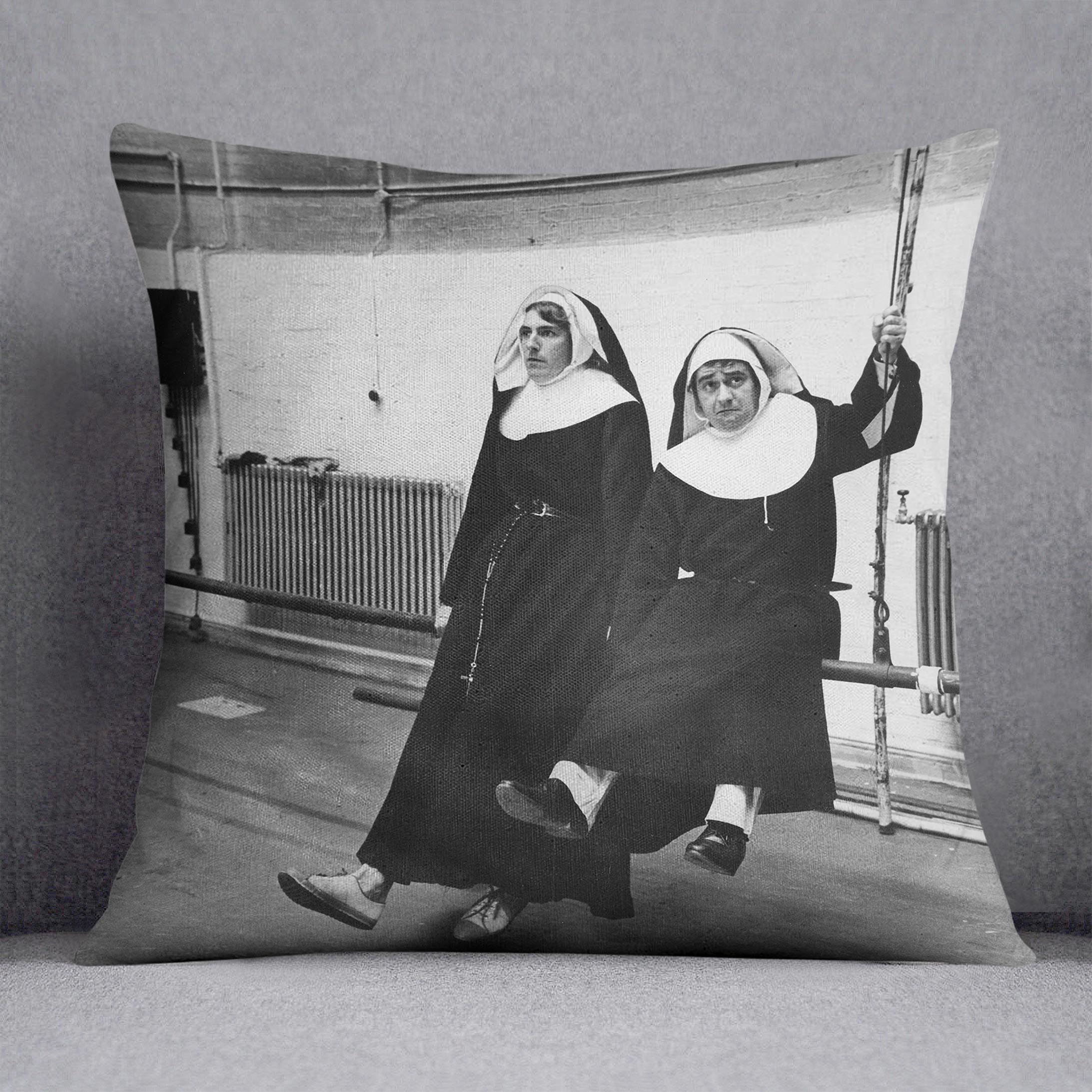 Peter Cook and Dudley Moore dressed as nuns Cushion