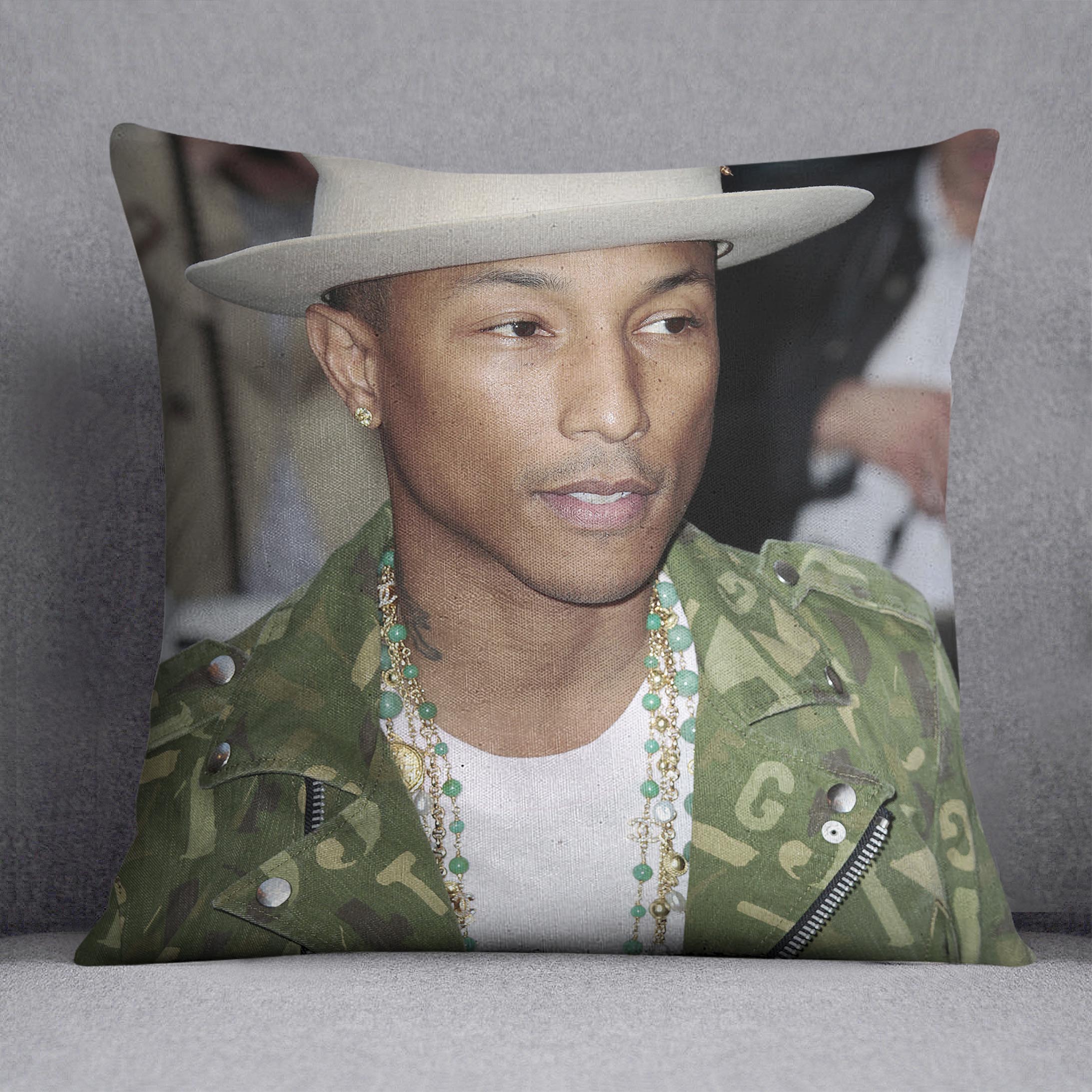 Pharrell Williams in a hat Cushion