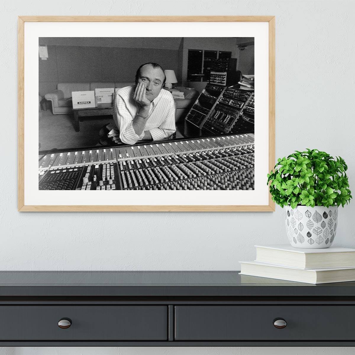 Phil Collins in the studio Framed Print - Canvas Art Rocks - 3