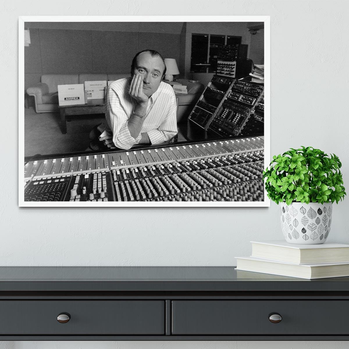 Phil Collins in the studio Framed Print - Canvas Art Rocks -6