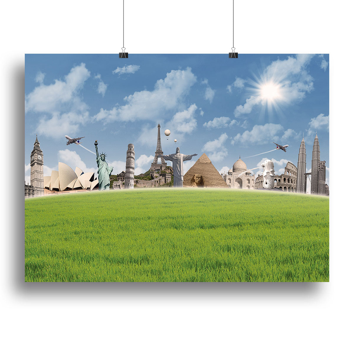 Picture of different landmarks Canvas Print or Poster - Canvas Art Rocks - 2