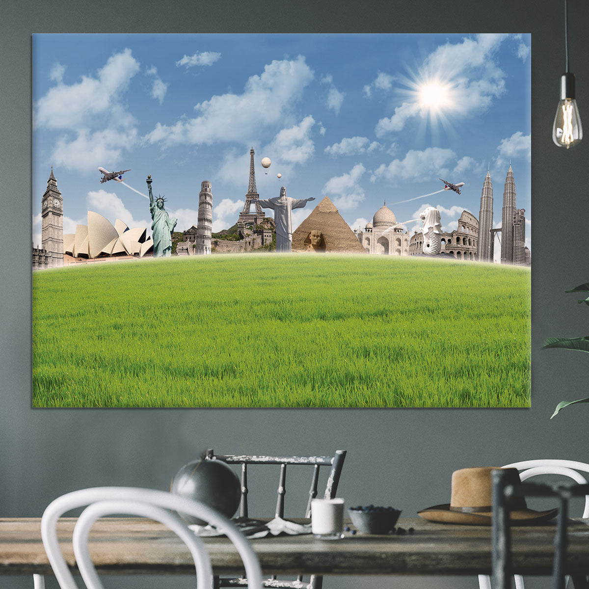 Picture of different landmarks Canvas Print or Poster - Canvas Art Rocks - 3