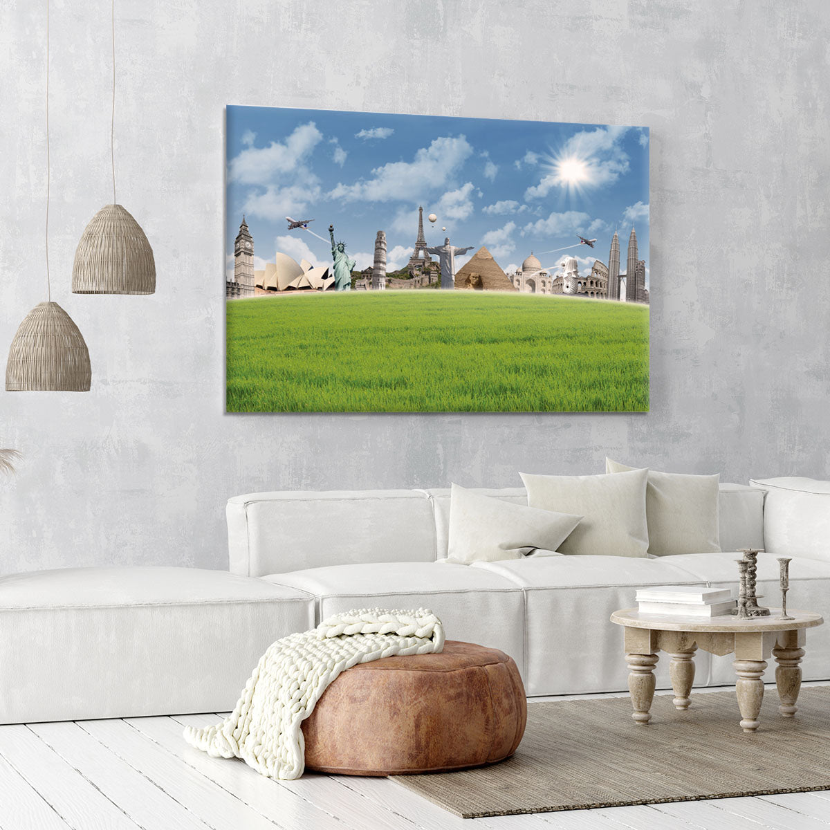 Picture of different landmarks Canvas Print or Poster - Canvas Art Rocks - 6