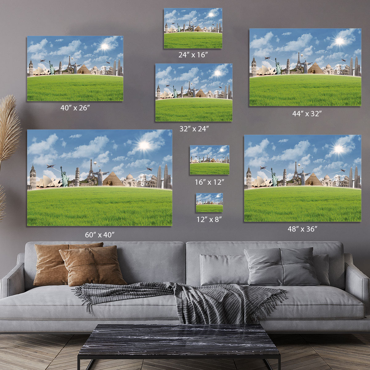 Picture of different landmarks Canvas Print or Poster - Canvas Art Rocks - 7
