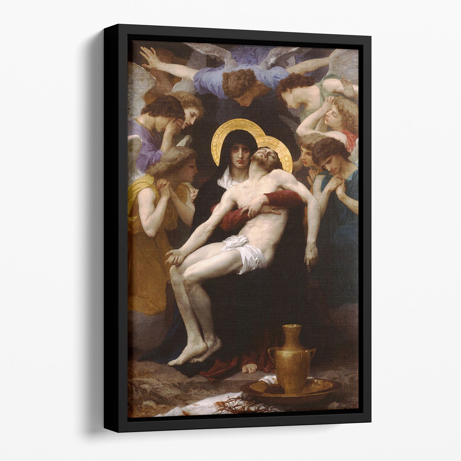 Pieta By Bouguereau Floating Framed Canvas