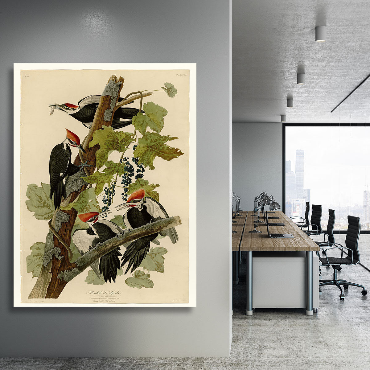 Pileated Woodpecker by Audubon Canvas Print or Poster - Canvas Art Rocks - 3