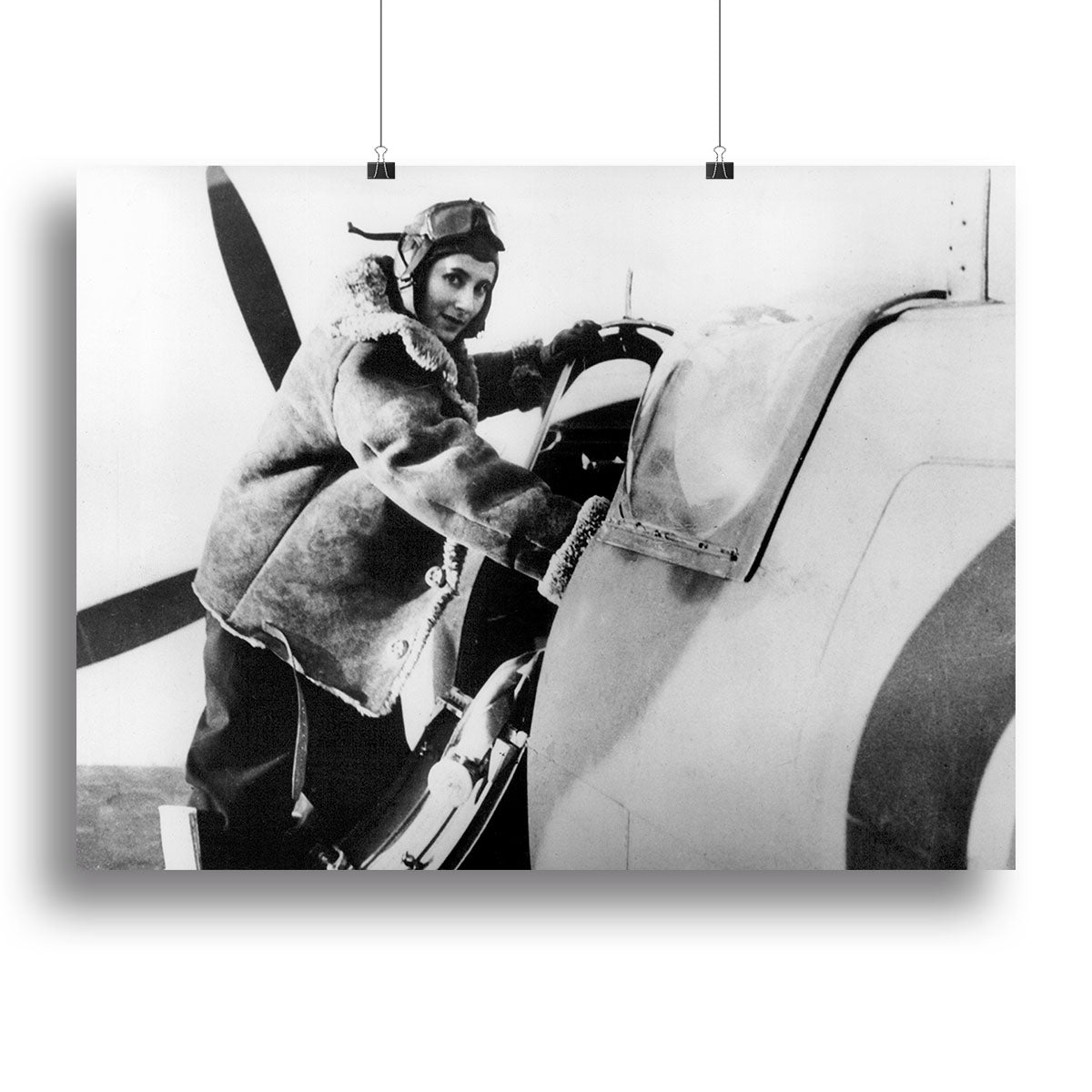 Pilot collecting a Spitfire plane Canvas Print or Poster - Canvas Art Rocks - 2