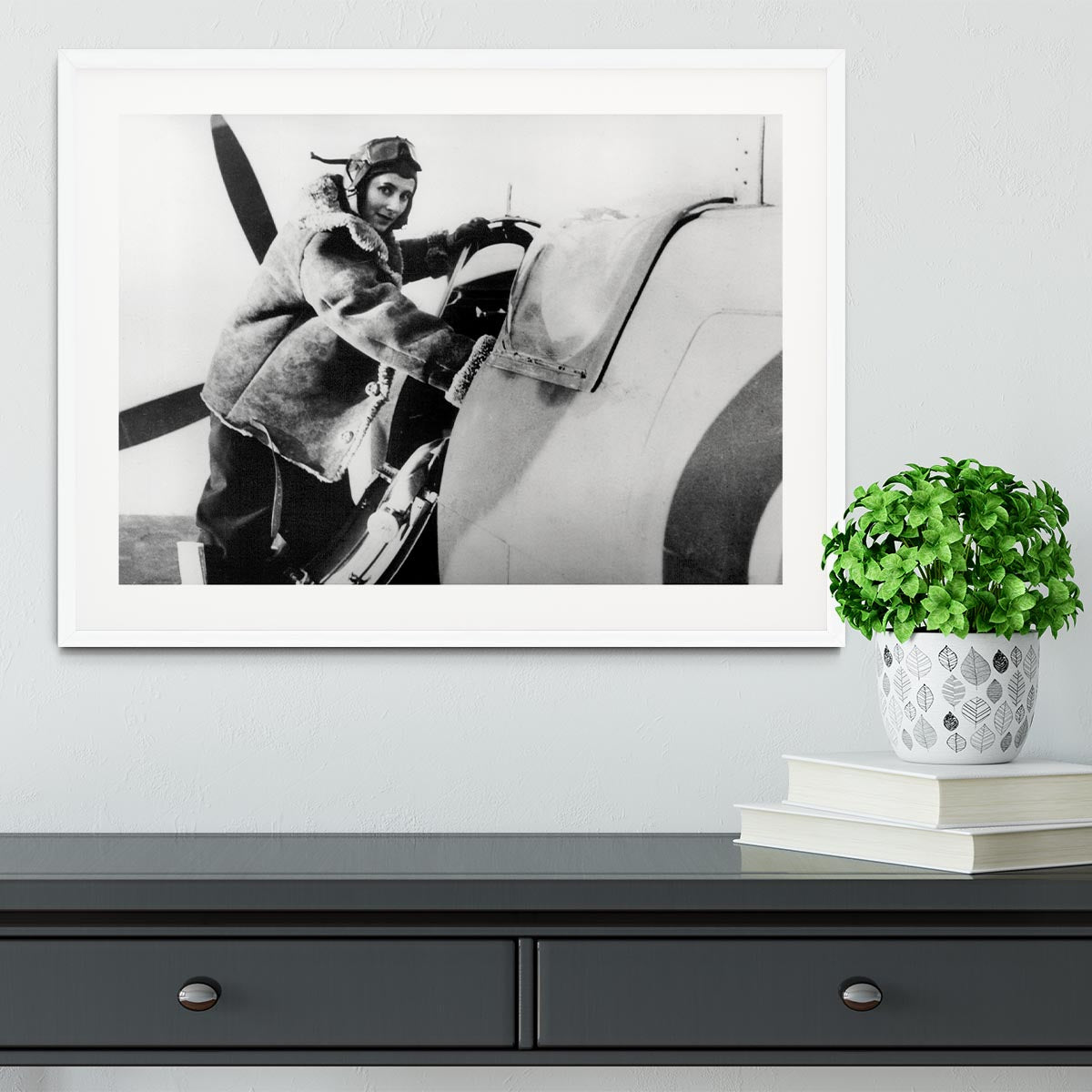 Pilot collecting a Spitfire plane Framed Print - Canvas Art Rocks - 5