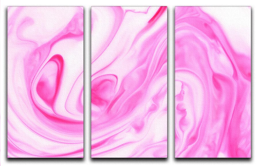 Pink Abstract Swirl 3 Split Panel Canvas Print - Canvas Art Rocks - 1