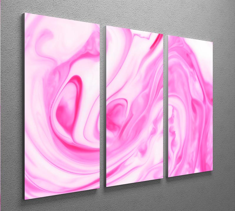 Pink Abstract Swirl 3 Split Panel Canvas Print - Canvas Art Rocks - 2