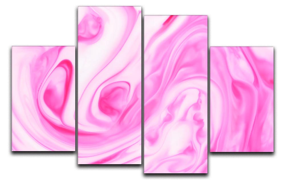 Pink Abstract Swirl 4 Split Panel Canvas - Canvas Art Rocks - 1