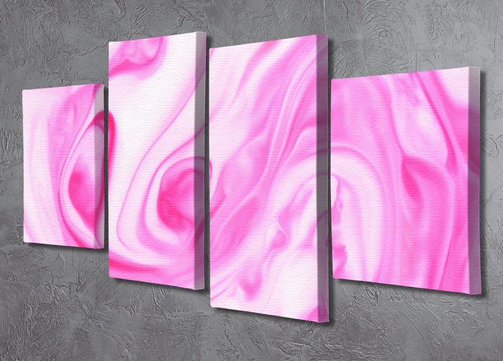 Pink Abstract Swirl 4 Split Panel Canvas - Canvas Art Rocks - 2