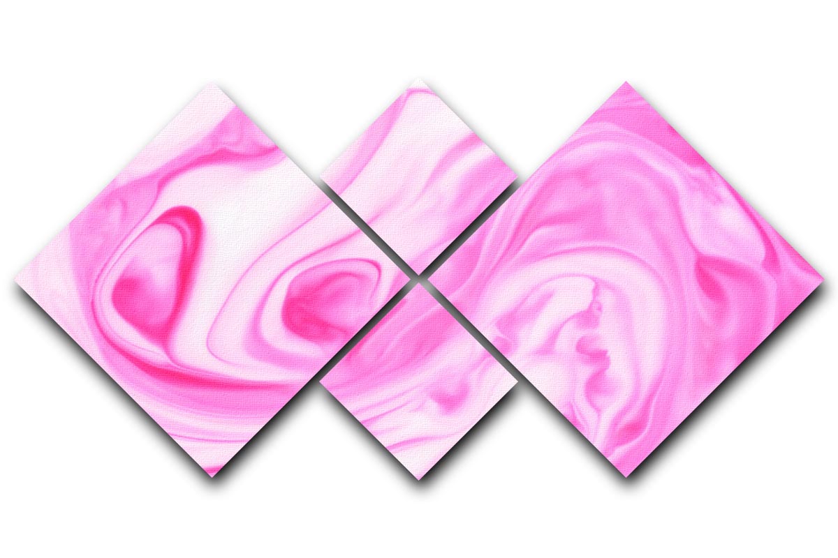 Pink Abstract Swirl 4 Square Multi Panel Canvas - Canvas Art Rocks - 1