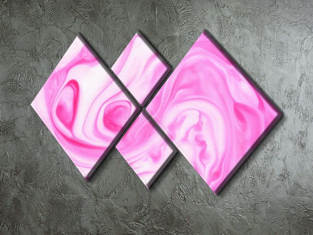 Pink Abstract Swirl 4 Square Multi Panel Canvas - Canvas Art Rocks - 2