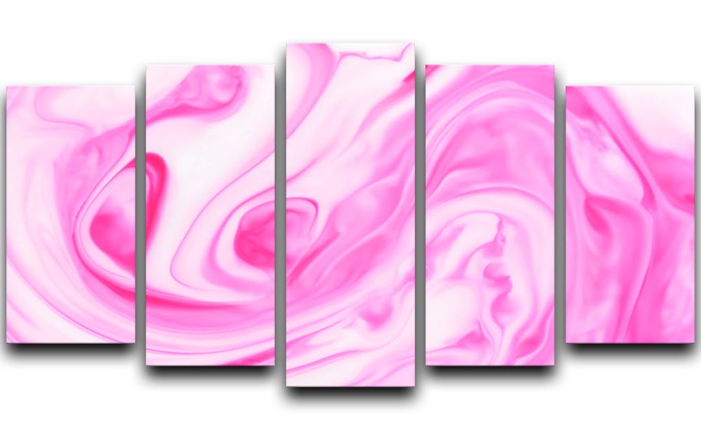 Pink Abstract Swirl 5 Split Panel Canvas - Canvas Art Rocks - 1