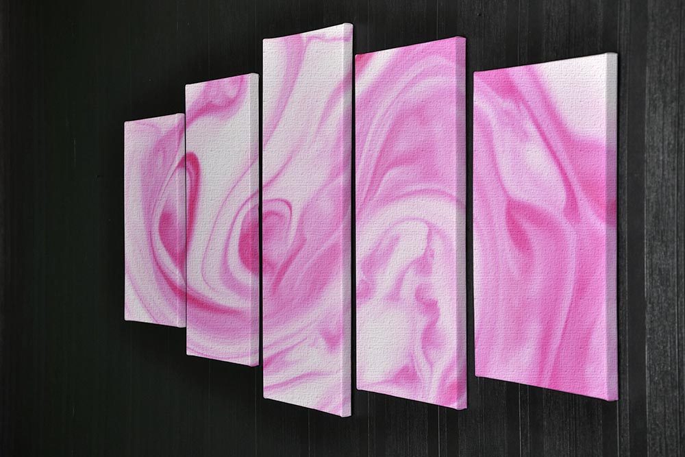 Pink Abstract Swirl 5 Split Panel Canvas - Canvas Art Rocks - 2