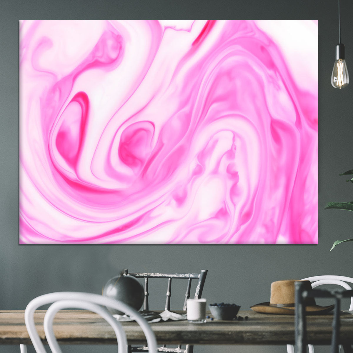 Pink Abstract Swirl Canvas Print or Poster - Canvas Art Rocks - 3